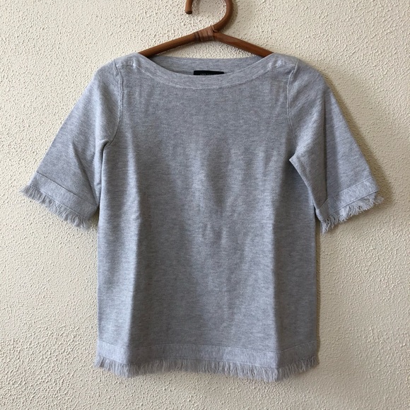 Ann Taylor Sweaters - Ann Taylor Short Sleeved Fringed Sweater S
